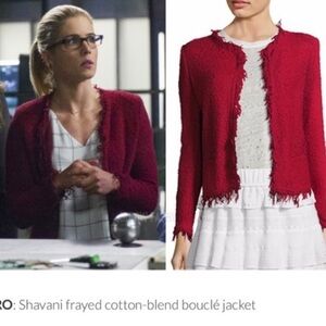 IRO Shavani open jacket dark red tweed boucle Size 38 Size 4
